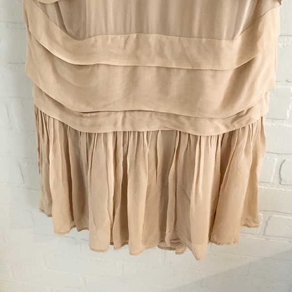 Twin-Set Simona Barbieri Mini dress Bow Ruffled Ivory Cream lined Flowy Sz S - Picture 9 of 16